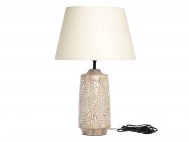 Bordlampe med trefot og naturlig linskjerm H57/D37 cm , hemmetshjarta.no