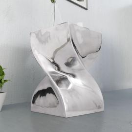 Sidebord aluminium vridd form sølv , hemmetshjarta.no