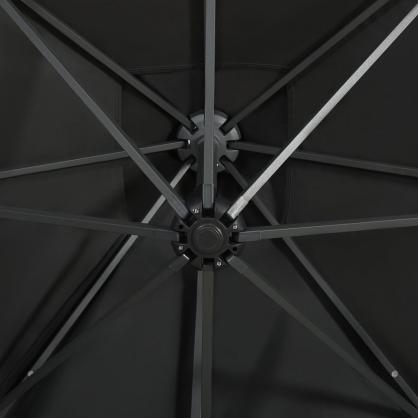 Fritthengende parasoll med stang og LED sort 250 cm , hemmetshjarta.no