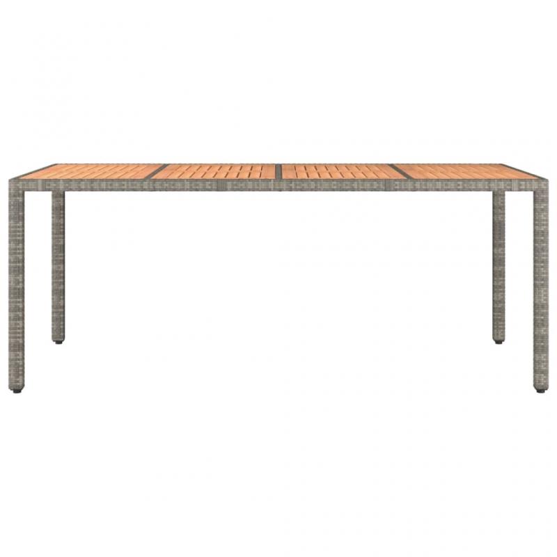 Spisebord for hage 190x90x75 cm gr kunstrotting & solid akasie , hemmetshjarta.no