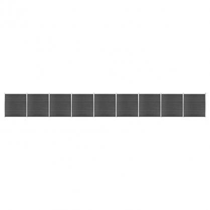 Gjerdepanel WPC sort 186x1564 cm 9 deler , hemmetshjarta.no