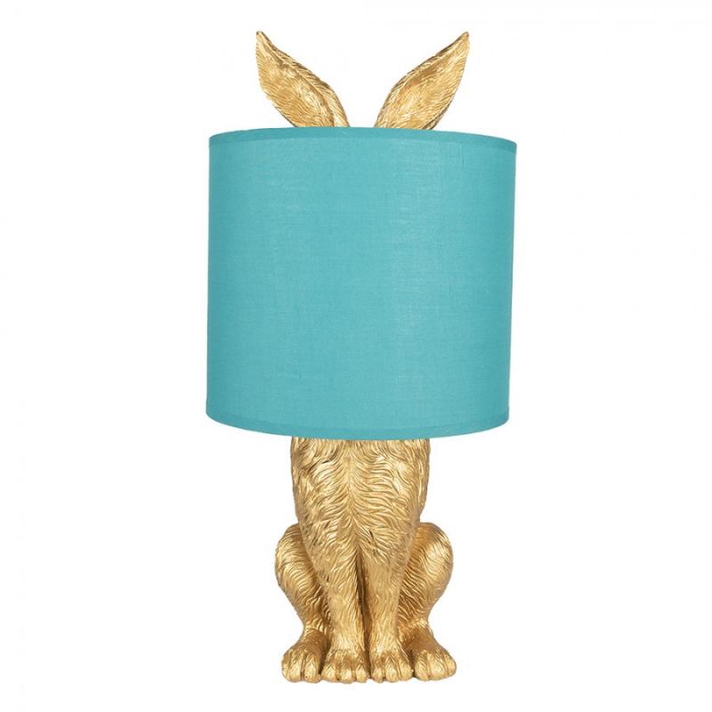 Bordlampe Kanin  20x43 cm Gylden farge Grnn Polyresin , hemmetshjarta.no