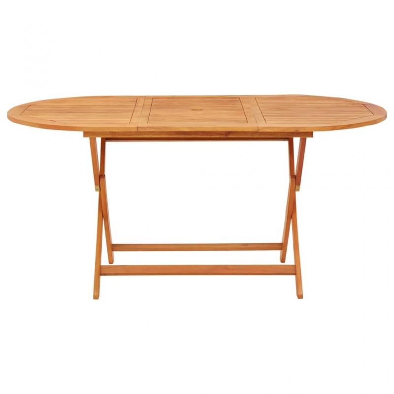 Sammenleggbart spisebord for hage 160x85x75 cm massivt eukalyptustre , hemmetshjarta.no