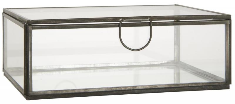 Glassboks med lokk 13,8x7x18,5 cm , hemmetshjarta.no