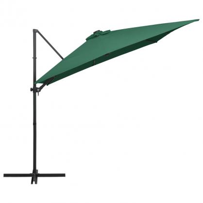 Fritthengende parasoll med stang og LED grnn 250x250 cm , hemmetshjarta.no