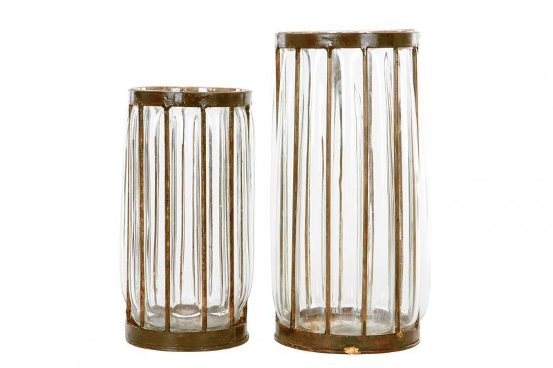 A Lot decoration Vase/Lykt Glass/Rust Sierra 2-pack , hemmetshjarta.no