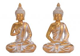 Dekorasjon Buddha gull 2-pack polyresin (B/H/D) 16x26x11cm , hemmetshjarta.no