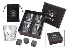 Luksus Whiskysett 8 basaltstein 1 pose 4 glass (B/H/D) 24x12x27cm , hemmetshjarta.no