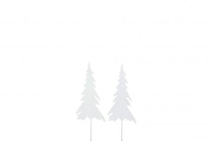A Lot Dekoration - Juledekorasjon Juletre stick Metall Hvit 12x6 27cm 2-pack , hemmetshjarta.no