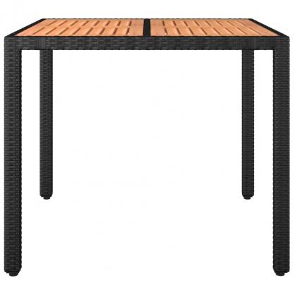 Spisebord for hage 90x90x75 cm kunstrotting & solid akasie , hemmetshjarta.no