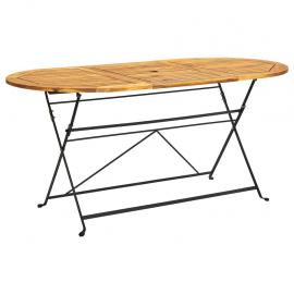 Sammenleggbart spisebord for hage 160x85x74 cm heltre akasietre oval , hemmetshjarta.no
