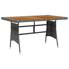 Spisebord for hage 130x70x72 cm grå kunstrotting massiv akasie , hemmetshjarta.no
