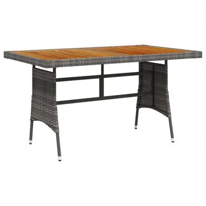 Spisebord for hage 130x70x72 cm gr kunstrotting massiv akasie , hemmetshjarta.no