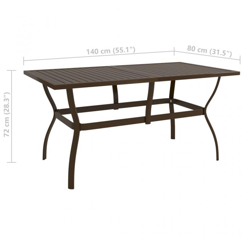 Spisebord for hage 140x80x72 cm stl , hemmetshjarta.no