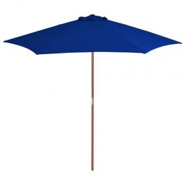 Parasoll med trestang 270 cm blå , hemmetshjarta.no