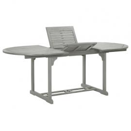 Spisebord for hage uttrekkbart (150-200)x100x75 cm grått massivt akasietre , hemmetshjarta.no