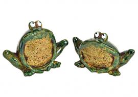 Dekorasjon Frosk grønn keramikk 2-pack (B/H/D) 22x16x12cm , hemmetshjarta.no