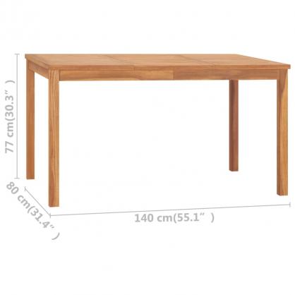 Spisebord for hage 140x80x77 cm solid teak , hemmetshjarta.no