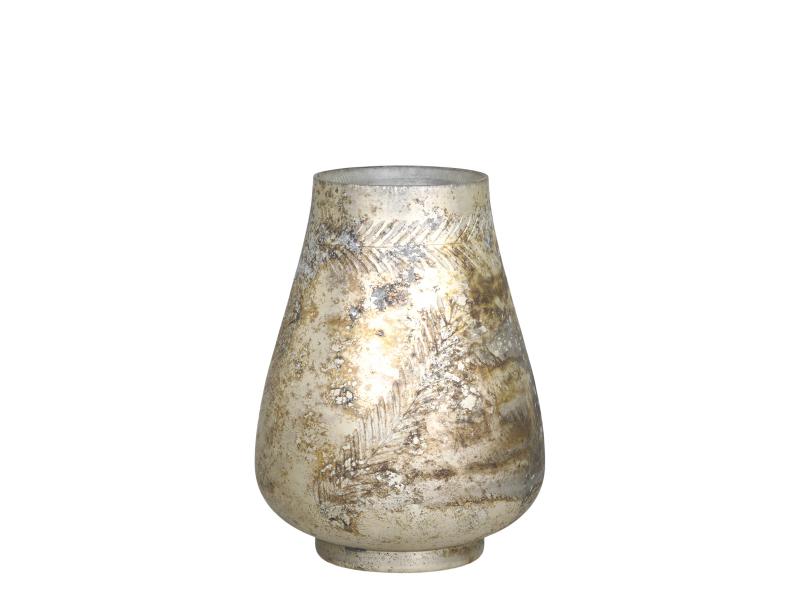 Vase med mnster antikk mocca H21/D15 cm , hemmetshjarta.no