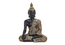 Dekorasjon Buddha XL svart gull polyresin (B/H/D) 32x45x20 cm , hemmetshjarta.no