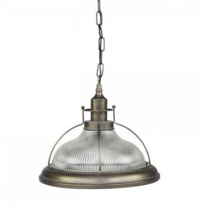 Chic Antique Lampe Industri ribbet glass H35,5 / 39 cm antikarbon , hemmetshjarta.no