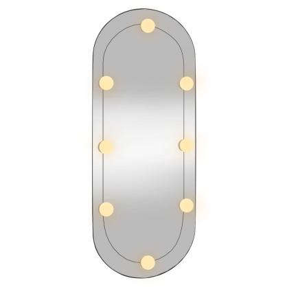 Veggspeil med LED-belysning ovalt 30x70 cm glass , hemmetshjarta.no