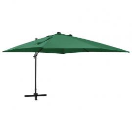 Fritthengende parasoll med stang og LED grønn 300 cm , hemmetshjarta.no