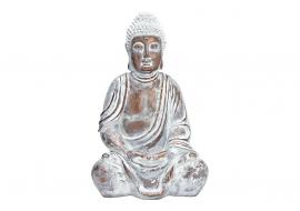 Dekorasjon Buddha XL gull hvitt sittende polyresin (B/H/D) 32x52x25cm , hemmetshjarta.no