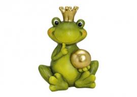 Dekorasjon Frosk grønn prins gull ball keramikk (B/H/D) 26x44x35 cm , hemmetshjarta.no