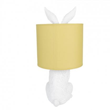 Bordlampe Kanin  20x43 cm Hvit Gul Polyresin , hemmetshjarta.no