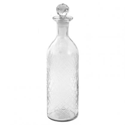 Dekorflaske med propp  10x H 36 cm Gjennomsiktig glass , hemmetshjarta.no