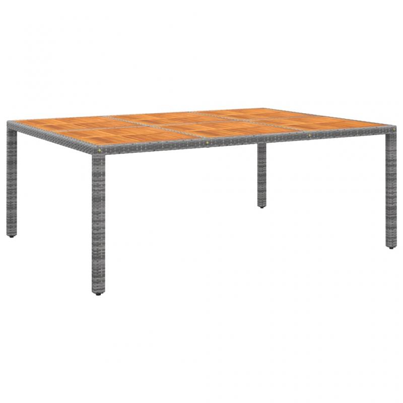 Spisebord for hage 200x150x75 cm akasietre og syntetisk rottinggr , hemmetshjarta.no