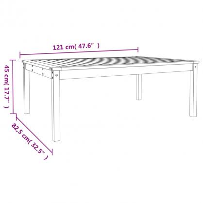 Spisebord for hage 121x82,5x45 cm gr massiv furu , hemmetshjarta.no