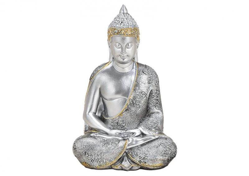 Dekorasjon Buddha slv polyresin (B/H/D) 13x21x11cm , hemmetshjarta.no