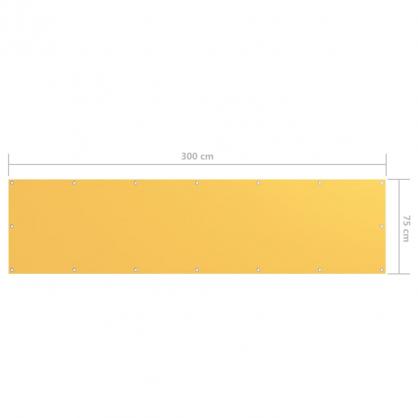 Balkongskjerm gul 75x300 cm oxfordstoff , hemmetshjarta.no