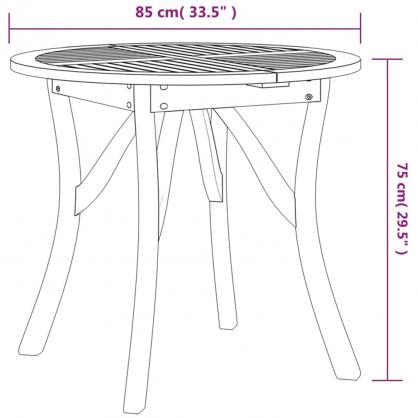 Spisebord for hage  85x75 cm heltre akasietre , hemmetshjarta.no