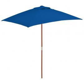 Parasoll med trestang 150x200 cm blå , hemmetshjarta.no