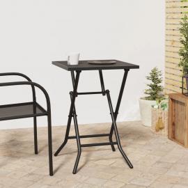 Sammenleggbart spisebord for hage antrasitt 50x50x72 cm stålnett , hemmetshjarta.no