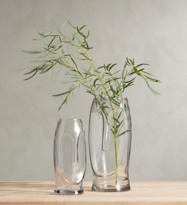 A Lot Dekoration - Vase Glass profil Klar 13x11x30cm 1stk , hemmetshjarta.no