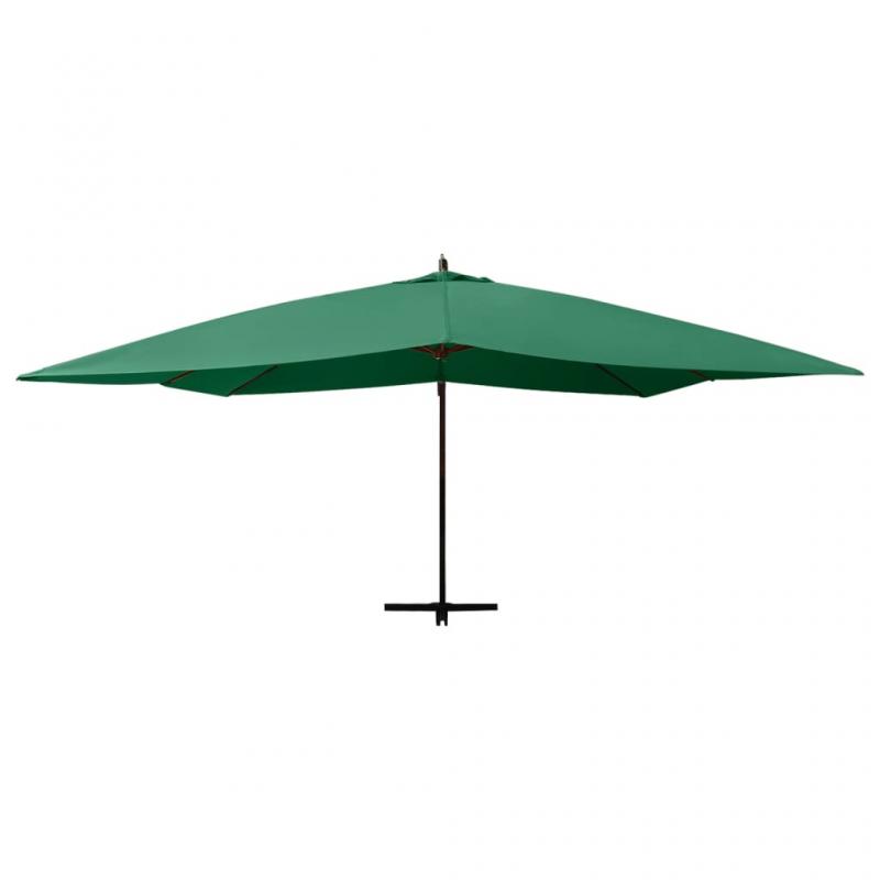 Fritthengende parasoll med trestang 400x300 cm grnn , hemmetshjarta.no