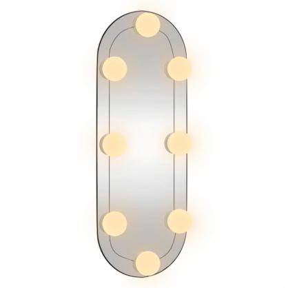 Veggspeil med LED-belysning oval 15x40 cm glass , hemmetshjarta.no