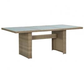Spisebord for hage 200x100x74 cm brunt glass og kunstrotting , hemmetshjarta.no