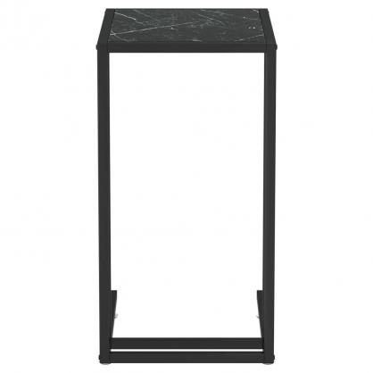 Sidebord 50x35x65 cm sort marmor herdet glass , hemmetshjarta.no