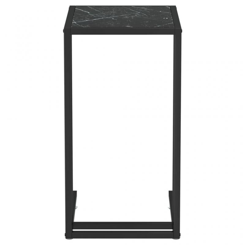 Sidebord 50x35x65 cm sort marmor herdet glass , hemmetshjarta.no