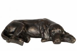A Lot Dekoration - Dekorasjon Hund Sove Gylden Brun Poly 55x33x14cm , hemmetshjarta.no