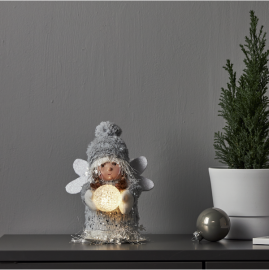 Julepynt LED Joylight Engel 20 cm Grå , hemmetshjarta.no