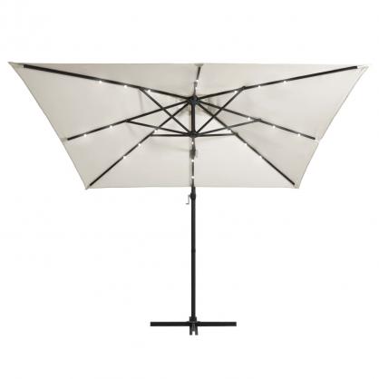 Fritthengende parasoll med stang og LED sand 250x250 cm , hemmetshjarta.no