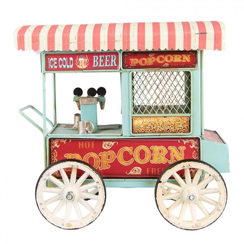 Metalldekorasjon Vintage Cart Popcorn Cm Bl Rd Jern , hemmetshjarta.no