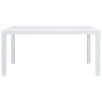 Spisebord for hage 150x90x72 cm hvit kunstrotting , hemmetshjarta.no
