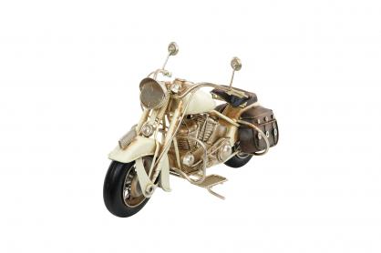 A Lot Dekoration - Metalldekorasjon Motorsykkel Creme Metall 28x11x14cm , hemmetshjarta.no